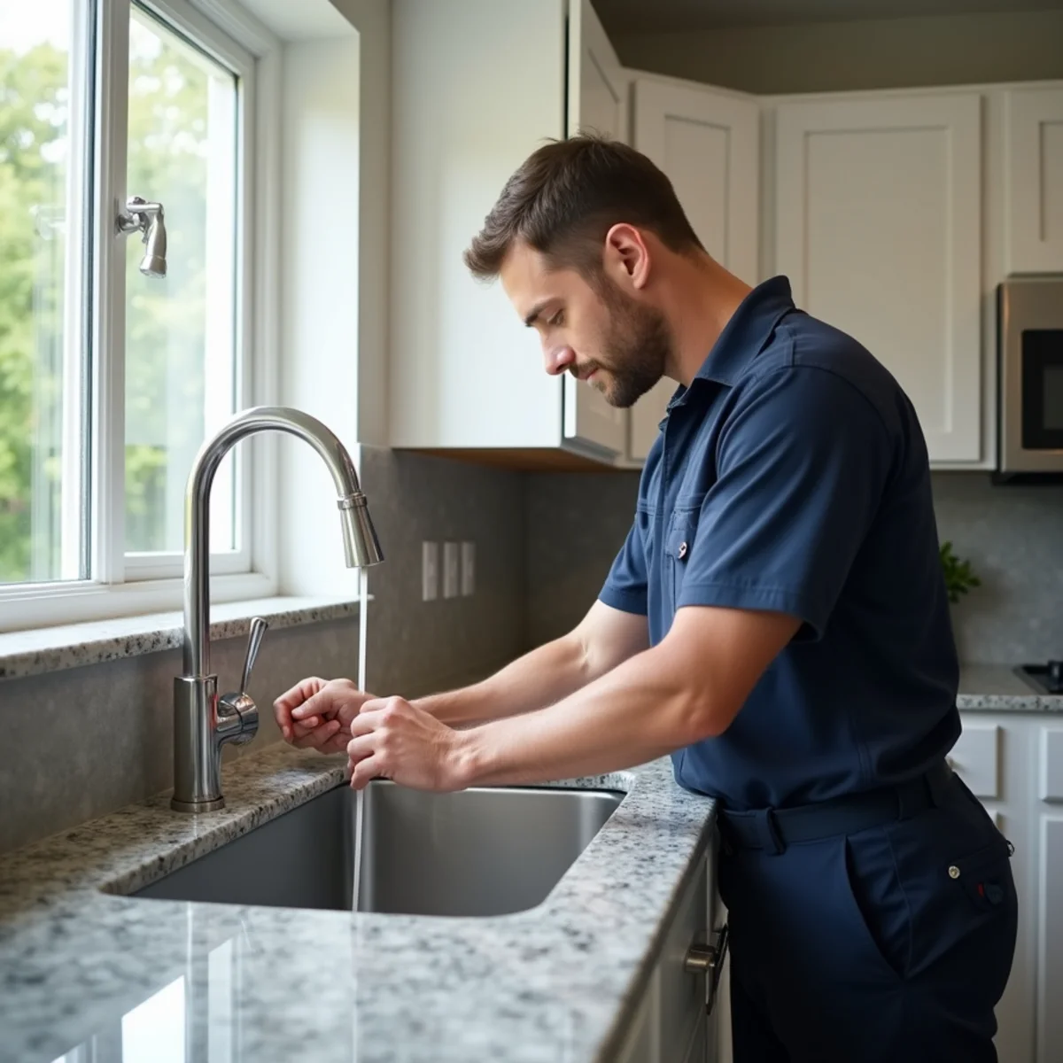 New kitchen faucet installed by Ludwig Family Plumbing in a Lake in the Hills, IL home